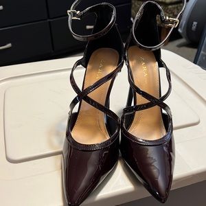 Zara burgundy strappy heel